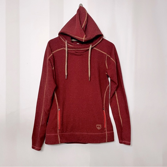 Noble Equestrian Women's Sweatshirt Cowl Neck Hoodie Red Heather M‎ Cozy Hooded - Picture 1 of 9